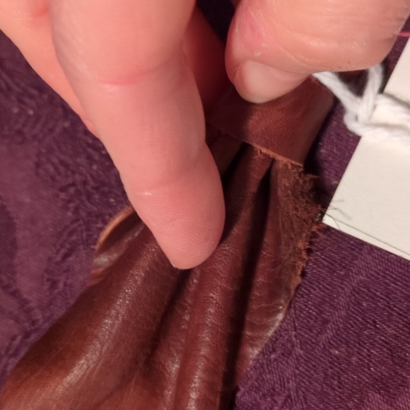 NEW! Handmade Genuine Leather Bow Bracelet #09 Reddish Brown Antique Gold - Picture 9 of 10